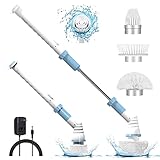 Electric Spin Scrubber,360 Power Scrubber with Long Handle and Cordless,Shower Scrubber for...