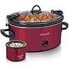 Crock-Pot Programmable 6-Quart Countdown Oval Slow Cooker with Dipper, Red