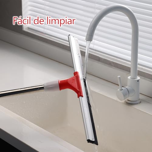 Miniatura 6 de Mitclear Escobilla De Goma De 43cm Para Suelo Con Mango Ajustable 147cm , Escoba De Caucho De Alta Resistencia, Escobillas De Agua Para Limpiar De Ducha, Azulejos, Baño, Garaje, Cocina, Patio, Jardín