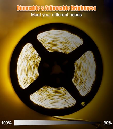 Image of COB LED Strip Light 5V USB Motion Sensor Strips, 3.28ft /1m 640LEDs 1200lm Dimmable LED Strip Light, Flexible Under Cabinet Tape Light for Bedroom, Home Lighting DIY Decor, 6000K Cold White