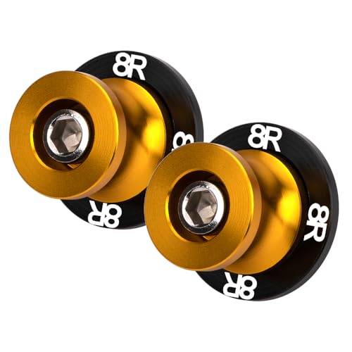 MotHeartCNC M8 Paddock-Ständer Bobbins für GSX-8R 2023-2024 Motorrad Bobbins Spulen für den Paddock-Ständer m8 Motorrad Bobbins gsx-8r Zubehör (Gold)