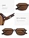 SOJOS Trendy Rectangle Polarized Sunglasses Womens Mens, Small Retro Fashion Thin Slim Square Sunnies SJ2610, Brown Tortoise/Brown