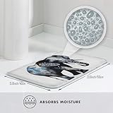 RLDOBOFE Doormat Elephant-Blue Black Front Door Mat Non-Slip Welcome Mats Washable Floor Mat Indoor Outdoor Entrance Mat Absorbent Guard Doormat for Kitchen Bedroom Bathroom Home Decor 16 x 24 Inch - Image 2