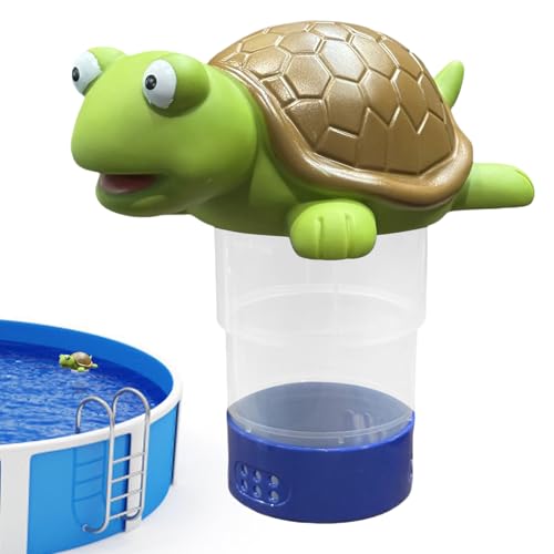 Dispensador De Cloro De Piscina Flotante De Animales, Soporte De Tableta De Cloro De Animales, Dispensador De Mantenimiento De La Piscina Tortuga, Resistente A Los Rayos UV, Decoración Flotante Funcio