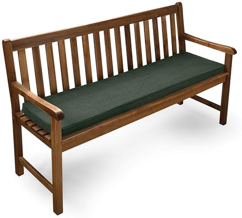 Coussin de siège pour banc d'extérieur rectangulaire 120 x 45 cm vert - 2