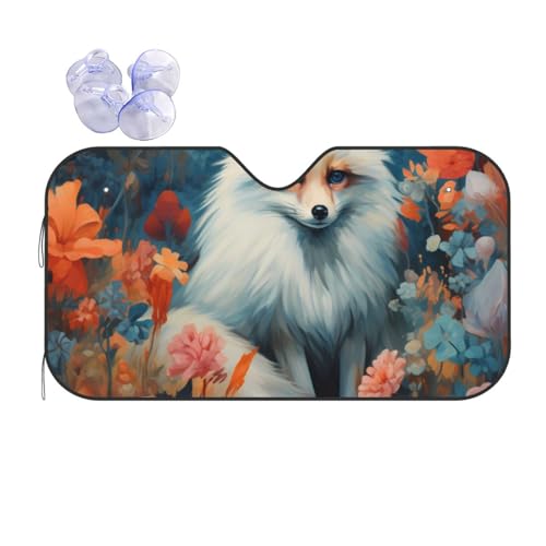 Pare-Soleil Voiture Fleur Renard mignonne contre la chaleur dans l'habitacle de votre SUV