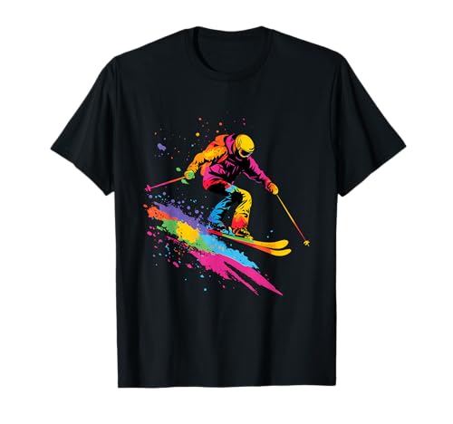 Colorful Skiing Ski T-Shirt