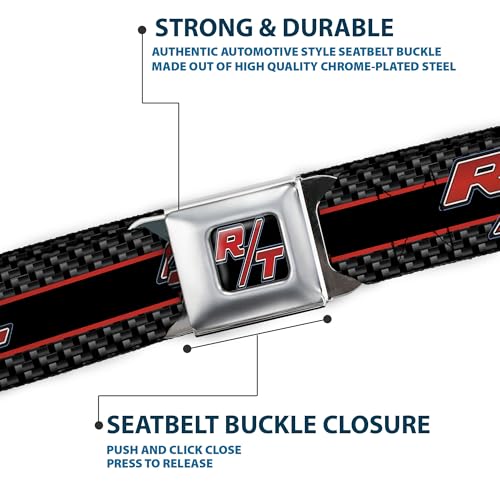 Image of Dodge Seatbelt Buckle Belt, Dodge Challenger RT Emblem Carbon Fiber Stripe