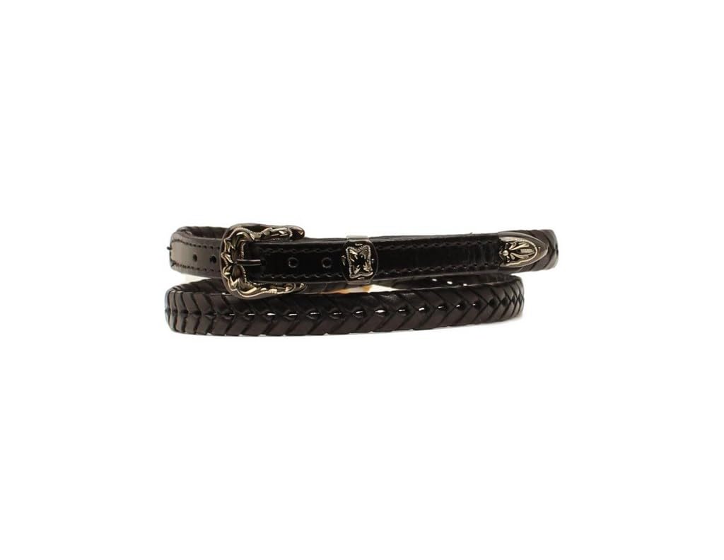 Twister Hatband with 3-Piece Buckle Set, Black, Laced with Smooth Tabs, 3/8