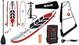 windsurf sup starboard Esta tabla especial contiene todas las funciones de una tabla SUP hinchable, pero todas las ventajas de una tabla de windsurf. Una útil mochila de poliéster con cremallera contiene una gran bomba de mano (2,2 L) y un kit de reparación. La bomba tiene un medidor PSI integrado con instrucciones claras (idioma español no garantizado).