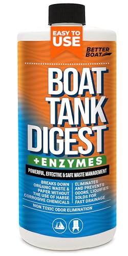 Boat Tank Digest and RV Toilet Treatment Liquid, Portable Toilet Cleaner, Marine Holding Tank Chemicals, Camper and Sewer Grey and Black Tank Waste Flush, Septic Safe Water Treatment
