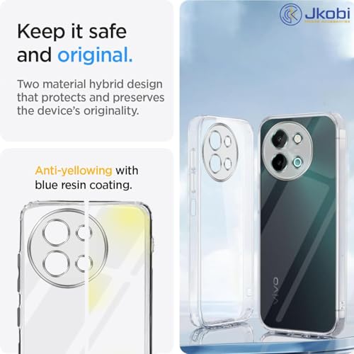 Image of Jkobi Back Case Cover for Vivo Y58 5G (Camera Protection with Silicone Clear Shockproof Case | Flexible and Soft | Transparent)