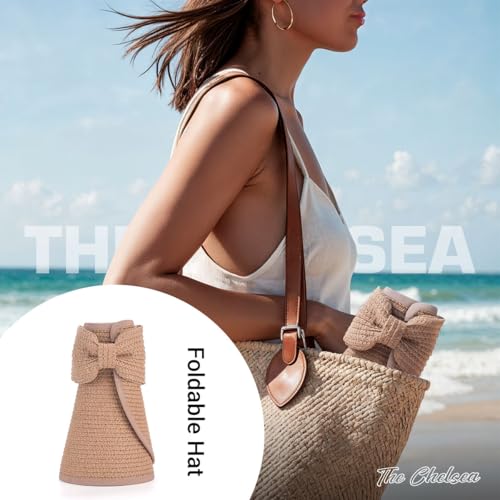 Sombrero plegable de paja para mujer talla L/XL caqui miniatura 7