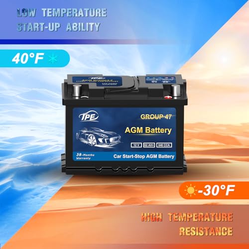 TPE Group 47 H5 AGM Battery – 12V 62Ah 640CCA Start-Stop Automotive Battery - Image 3