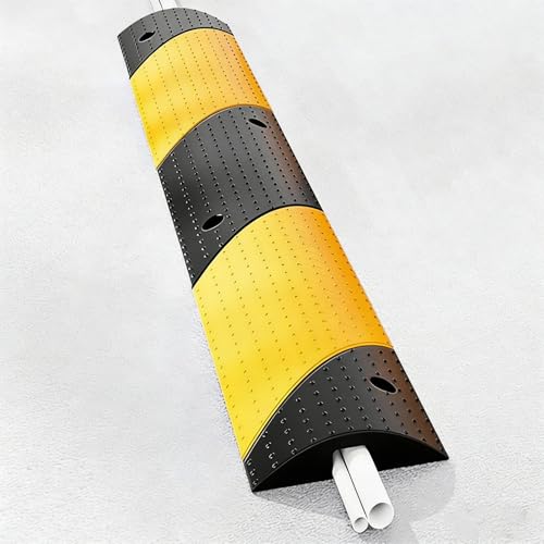 100 Cm Cubre Cables Suelo, 1 Canal Gestión de Cables de Jardinería, Alta Visibilidad Caletas para Fios, Fácil de Instalar, para Calles con Mucho Tráfico