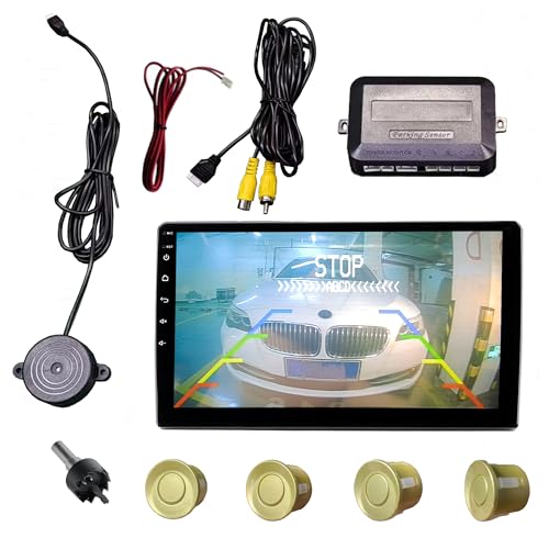 Image of LCD Parking Sensor Kit - Displays Data on Original Screen, Easy Rear Installation, Compatible with CVBS Cameras (Not for AHD), 18 Probe Colors to Match Any Vehicle(Gold)