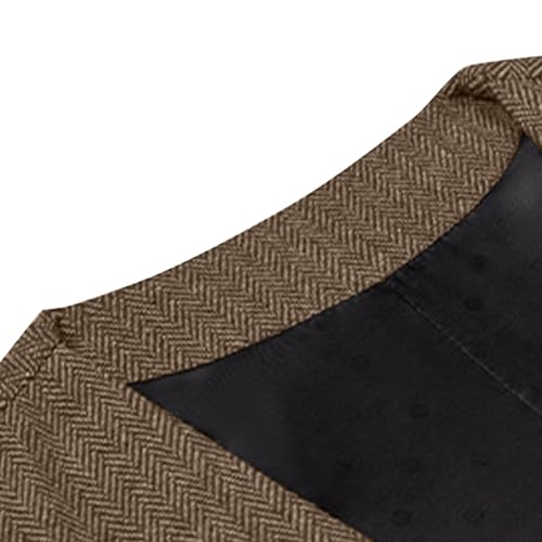 Mens Retro Suit Vest Waistcoat Tweed V Neck Herringbone Suit Vest Wool Blend Casual Prom Waistcoat Dressy2