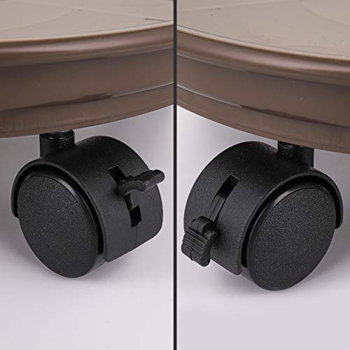 Fasmov 3 Pcs Plant Pallet Caddy Plant Stand Round Flower Pot Mover, Plant Pot Pallet Dolly Caster With Universal Wheels (Brown) #TOP3