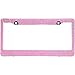 BLVD-LPF OBEY YOUR LUXURY Light Pink Crystal Rhinestone License Plate Frame - [Pack of 2] Rust Free ABS Chrome, Number Plate Frame w/Crystal Screw Caps | Automotive Accessories