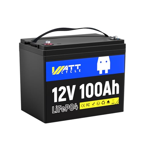 Wattcycle 12v 100ah Lifepo4 Lithium Battery - Bci Group 24 15000 Cycles Built...