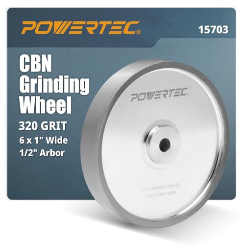 POWERTEC CBN Grinding Wheel 6 Inch 320 Grit, 1