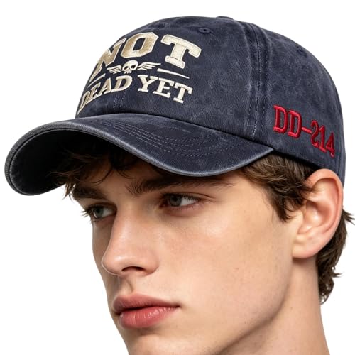 Gorras béisbol para hombre - Gorra Transpirable de Algodón Bordada | Cachucha de béisbol ajustable para hombre con diseño retro de texto Not Dead - Para Hombre, Jóvenes, Aire Libre, Viajes, Running, S