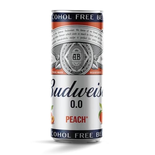 Image of Budweiser Alcohol free Beer Peach, 330ml Pack of 6