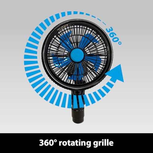 RAM AirFLEX 200mm (8”) Oscillating Clip Fan – 25W, Black