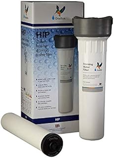 Doulton W9330043 Hip Under Sink Housing with a UltraCarb Ceramic Drinking Water Filter Cartridge Candle 3/8 inch John Guest Push-fit Inlet & Outlet 10 inch BSP Thread, Grey and White