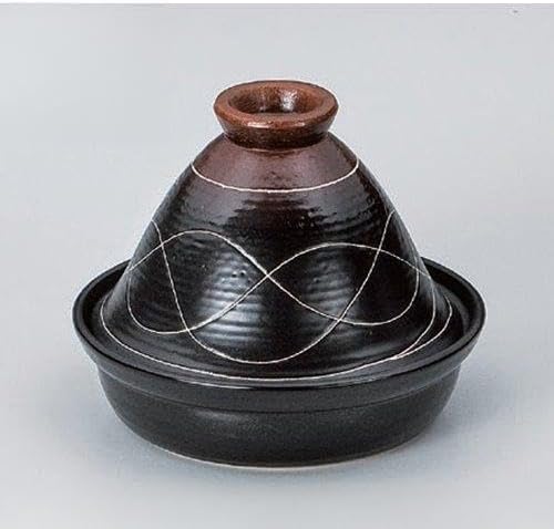 Set of 3 tazin Pot The Wavy Lines 10 # # # # tazin Pot [30.5 x 22 cm] Thousand Old Burn Flame 和食 Mincer Liquor Kagurazaka Inn Industrial
