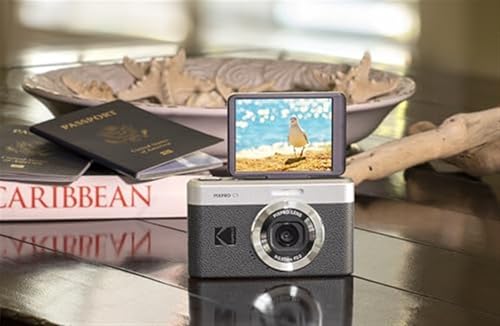 Kodak PIXPRO C1 Friendly Zoom Digital Camera - 13MP Compact Point and Shoot with 2.8” 180° Tilt LCD Flip Screen, Retro Vintage Design with 4X Zoom and 1080P Full HD Video for Travel, Vlogging, Black - Image 3