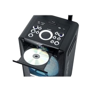 Enceinte - Muse M-1920DJ - avec Batterie, 300 W, CD, Bluetooth et Effets Lumineux (USB, AUX, Télécommande) Noir