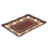 Ukrainian Dinner Plate Cherry Print Hand Painted Rectangular Stoneware Plate 9.1x6.9-inch Handmade...