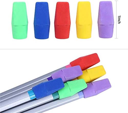 LOKIPA Pencil Erasers, Pencil Top Erasers, 100 Pieces Cap Erasers, Eraser Tops, Pencil Eraser Toppers, School Erasers for Kids, School Supplies for Teachers, Eraser Pencil, Earasers, Eraser Caps