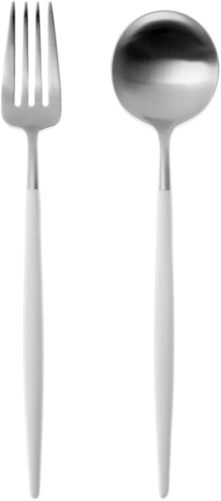 クチポール(Cutipol) GOA ホワイトマットシルバー デザートフォーク・スプーンセット