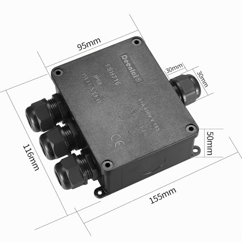 Miniatura 2 de 4 Vías Cajas De Conexiones Impermeable Ip68, Cajas De Empalmes De Conector De Cable Estanca Exterior Electrica Para Cables Ø4mm-12mm Electricos