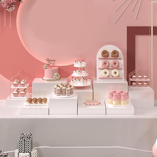 Soporte de buffet blanco de 3 niveles para tartas cupcakes y cosméticos 7
