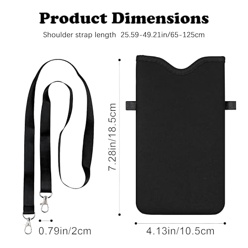 Image of HAQuke Men Women Phone Sleeve Pouch Case Bag with Crossbody Strap /Neck Lanyard for iPhone 17 /16 /15 Pro Max, Air, 16 /15 Plus, 16e; Black