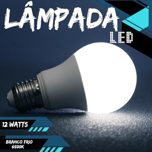 Kit 5 Lâmpadas LED Bulbo12w 6500k Branco Frio Bivolt E27 100-250Volts