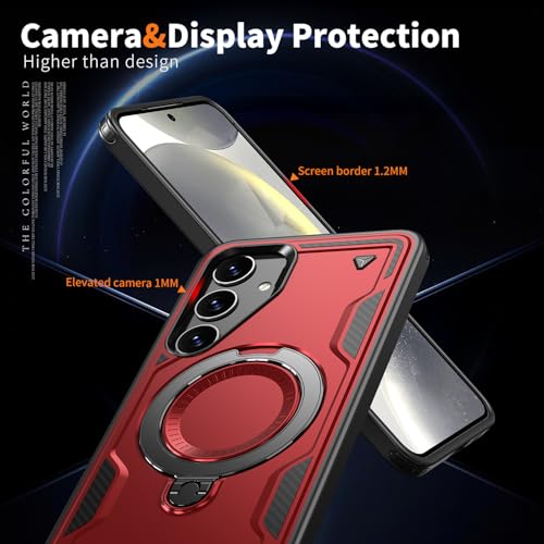 Coque Samsung S23 Plus Rouge avec anneau support magnétique antichoc