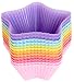 Mirenlife Reusable and Non-stick Silicone Baking Cups/Cupcake Liners/Muffins Cup Molds in storage Container-12 Pack-6 Vibrant Colors Star