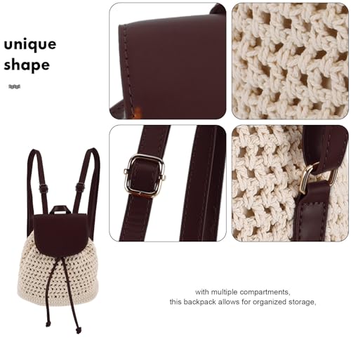 Mochila de poliéster PU boho de gran capacidad marca CANIGHT para mujer 3