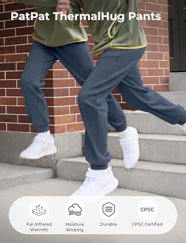 PATPAT Kids Dual-Tech Sweatpants –Warmth-Boost & One-Way Wicking Quick-Dry Tech Pants, Boys & Girls Athletic Fleece Jogger2