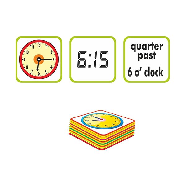 Image of Creative's Time Match | Match Analogue Digital and time in Words | Reading & Telling Time for Kids| Different Matching Activities for Kids | Match Analogue & Digital Time| 60 Piece Card | Ages 5 & Up