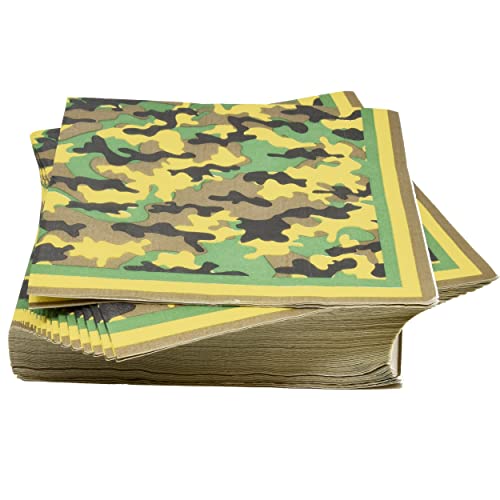 Camouflage Party Supplies Disposable Tableware Set 24 9" Paper Plates 24 7" Plate 24 9 Oz Cups 50 Luncheon Napkins For Camouflages Hunting Army Military Civil War Birthday Party Dinnerware Decorations #TOP3