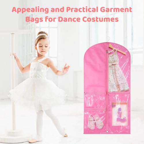 4-Pack 40-Inch Dance Garment Bags with Zippered Pockets for Dance Costumes and Accessories3