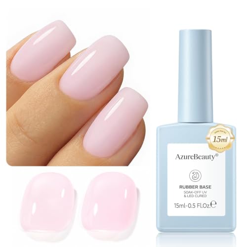 Image of AZUREBEAUTY 15ml Nude Pink Rubber Base Builder Color Gel for Thin Nails