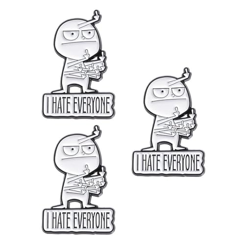 Image of I Hate Everyone Funny Brooch - Interactive Mood Expressing Enamel Pin, White Elephant Gift for Women & Men