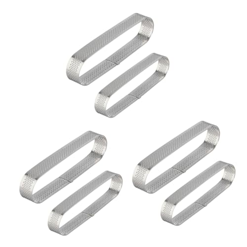 Amosfun 3sets Stainless Steel Cake Mould Tartlet Mould Mousse Ring Baking Pie Tin Quick Heat Conductivity 2pcs*3