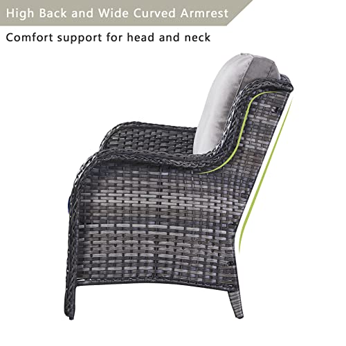 Patio Loveseat Wicker Outdoor Couch - 2-Seater Rattan Patio Sofa With Deep Seating And Comfortable Cushions For Outside Porch Deck Poolside Balcony(Mixed Grey Wicker/Grey Cushion) #TOP3